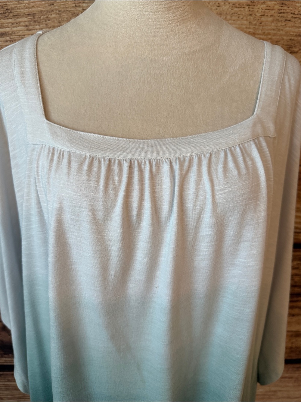 Lane Bryant White to Teal Ombre Square-Neck Tunic - Picture 3 of 5